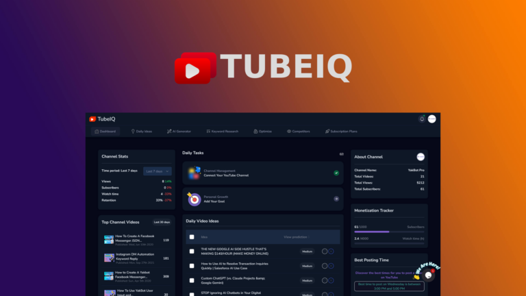 TubeIQ Lifetime Discount- AppSumo